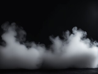 Naklejka na ściany i meble abstract smoke misty fog on isolated black background