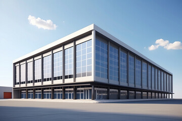 Modern logistics warehouse building structure. AI technology generated image
ai generative