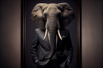 The big elephant in a suit getting ready to be king