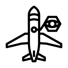 fuselage examination aircraft line icon vector. fuselage examination aircraft sign. isolated contour symbol black illustration