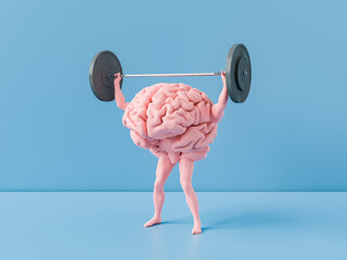 brain lifting a barbell