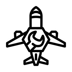 aircraft repair line icon vector. aircraft repair sign. isolated contour symbol black illustration