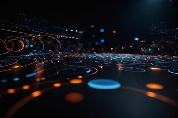 An Enchanting Tapestry of Illuminated Pathways Unveiling the Intricate Interplay of Information and Connectivity in a Futuristic Urban Landscape.