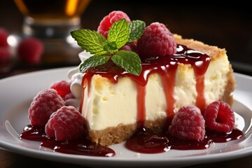 Indulge in the creamy perfection of our rich cheesecake, a tantalizing treat