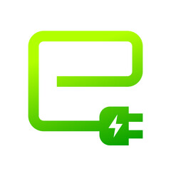 E plug electric icon, Power charging sign, Eco energy concept, Vector illustration