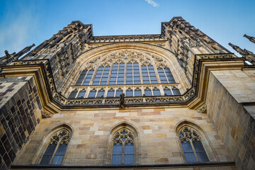 Fototapeta na wymiar Detailed view of St. Vitus Cathedral, Prague, Czech Republic