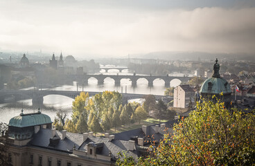 Historic Prague bridges in autumn II, Prague, Czech Republic