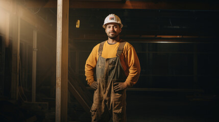 Man of the Industry: Safety Gear and Determination in Focus.