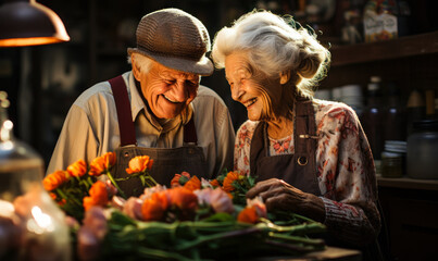 Cooking with Love: Elderly Couple Having Fun