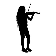 Lady kid with violin illustration vector