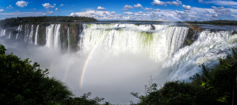 Iguazu Falls with a rainbow in Argentina