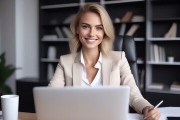 businesswoman working in office