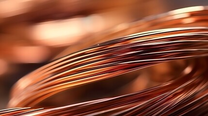 Copper wire cable, raw material energy industry - obrazy, fototapety, plakaty