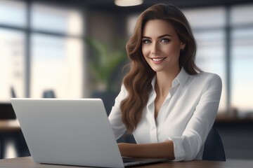 businesswoman working on laptop