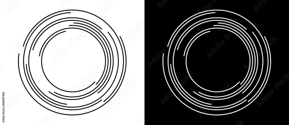 Aufkleber abstract background with lines in circle. art design spiral as logo or icon. a black figure on a whi
