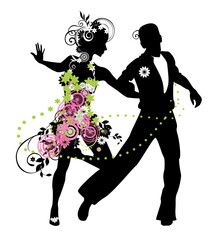silhouette of a dancing couple