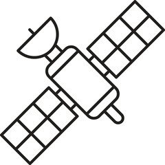 Satelite icon. Artificial satelite in orbit around earth
