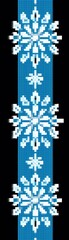 color blue boho crochet snowflakes cross stitch on dark blue background, simple, Christmas, New Year