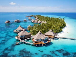 An archipelago of coral islands, azure waters, luxury resort villas and pristine white sandy...