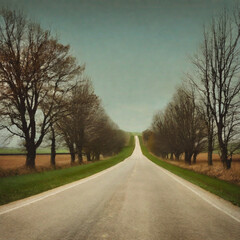Fototapeta premium road in the countryside, Generative AI