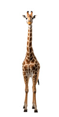 African giraffe isolated on transparent white background
