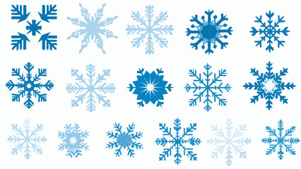 Différentes icônes de flocons de neige étoilés
