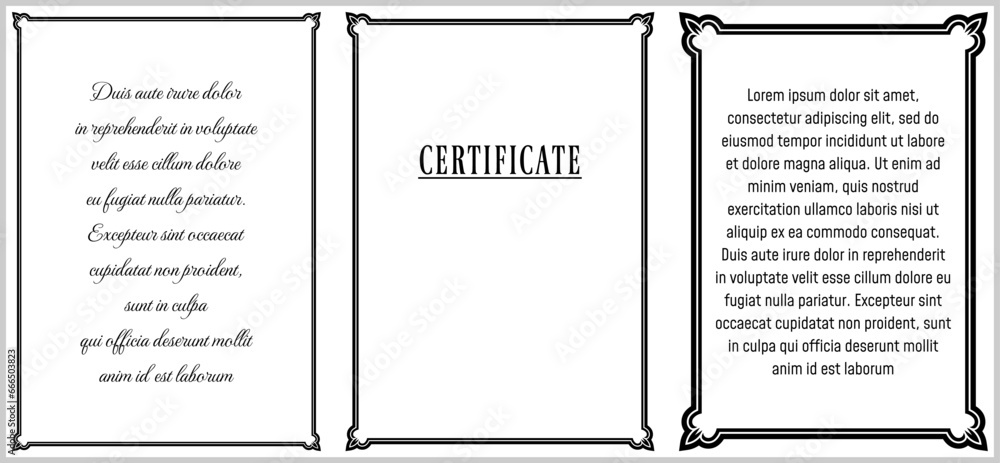 Wall mural vector text ad unit frame borders. vertical book page with frame on white background in retro style.