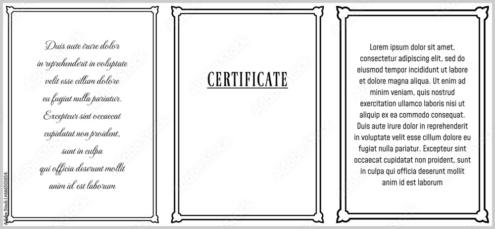 Wall mural vector text ad unit frame borders. vertical book page with frame on white background in retro style.