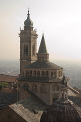 Upper parts of the Basilica di Santa Maria Maggiore in Bergamo