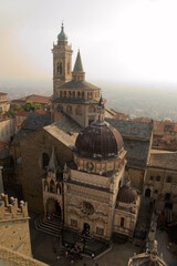 The Basilica di Santa Maria Maggiore in Bergamo, seen from the Campanone