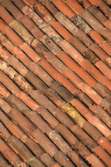 Terracotta roof tiles in Bergamo, Lombardy