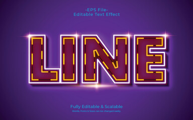 Line 3D text Effect Fully Editable Vector or EPS