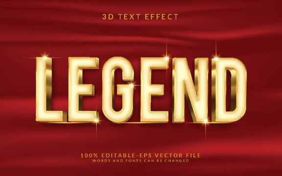 Legend 3D text Effect Fully Editable Vector or EPS