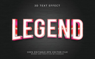 Legend 3D text Effect Fully Editable Vector or EPS