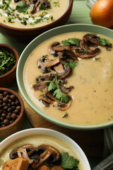 Mushroom cream soup, concept of tasty and delicious food