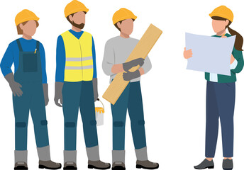 Group of workers led by a woman