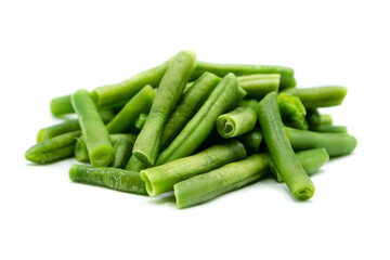 Green beans isolated on white background