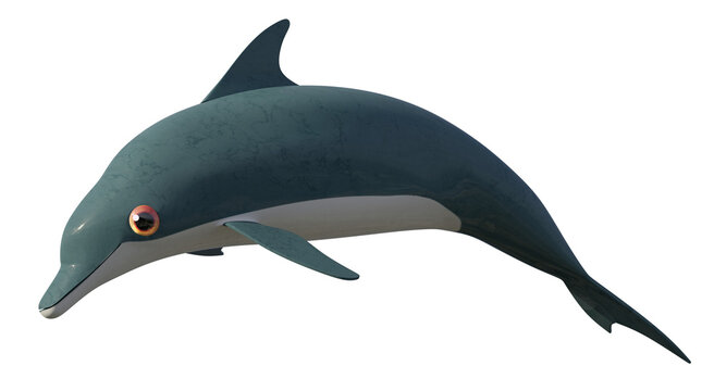 Dolphin cartoon jumping isolated on transparency background, 3D render