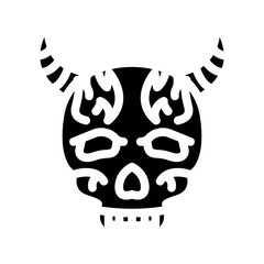 skull tattoo art vintage glyph icon vector. skull tattoo art vintage sign. isolated symbol illustration