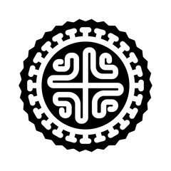 Obraz premium maori tattoo art vintage glyph icon vector. maori tattoo art vintage sign. isolated symbol illustration