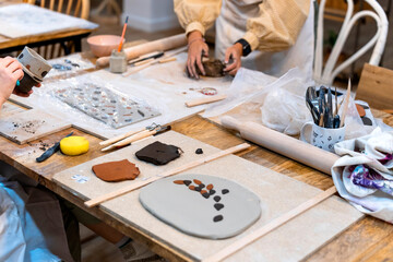 Ceramic Workshop. Ceramic creation tools and processes.