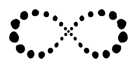 Infinity symbol hand drawn with ink brush. Thin line scribble icon. Modern doodle grunge outline. Png clipart isolated on transparent background