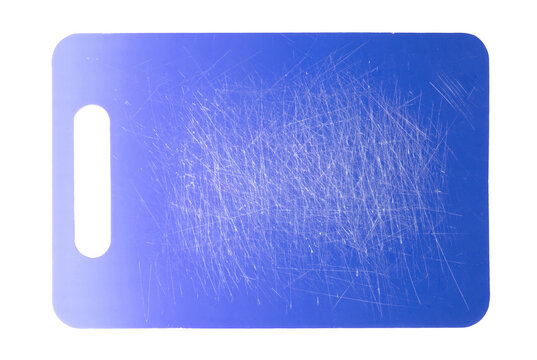 Color gradient red old plastic cutting board background with scratches