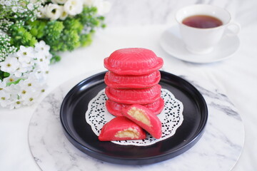 Kue ku, kue tok, or red turtle cake, traditional cake in an indonesia