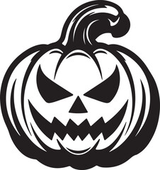 scary pumpkin Halloween vector isolated on white background halloween element illustration  