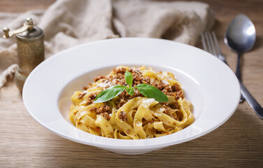 plate of pasta bolognese