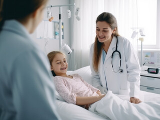 Naklejka na ściany i meble Children's doctors examine children's physical and psychological conditions in the hospital
