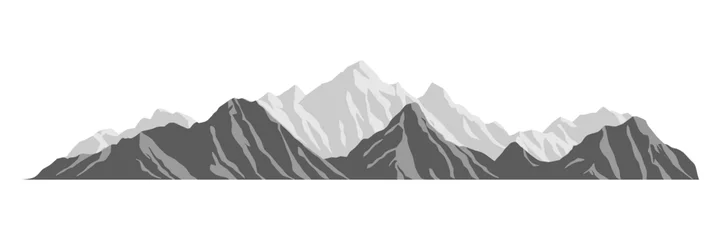 Tuinposter Silhouette mountain range isolated on white background, vector design  © Valerii