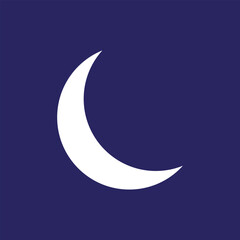 Obraz na płótnie Canvas Moon icon. crescent moon ramadan kareem silhouette style icon vector illustration design. Night or bed time sign. Sleep symbol. religion element design