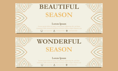 abstract floral soft color horizontal banner template. Suitable for web banner, banner and internet ads